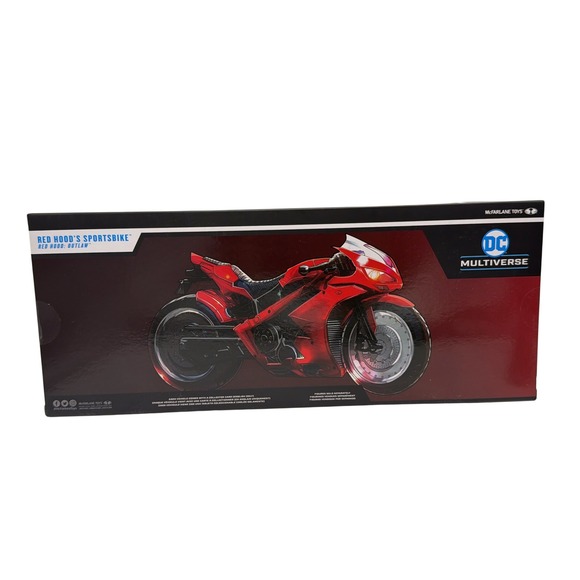McFarlane Toys DC Multiverse Red Hood's Sportsbike Vehicle Red NEW Sealed - Picture 2 of 4